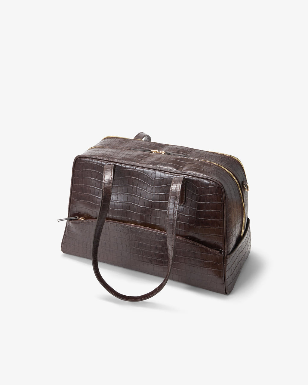12 Hour Duffel Bag - Cacao Croco/Gold